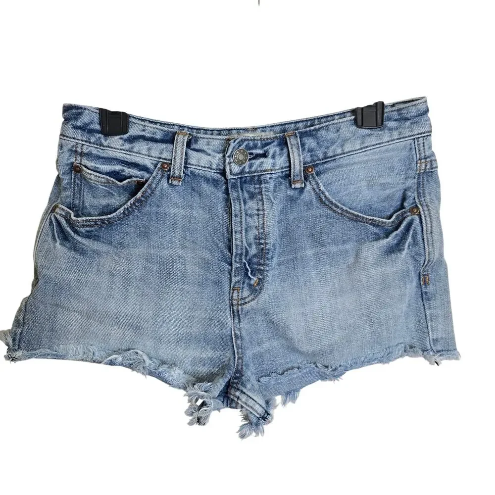 Free People Button Fly Cut Off Shorts Size 27